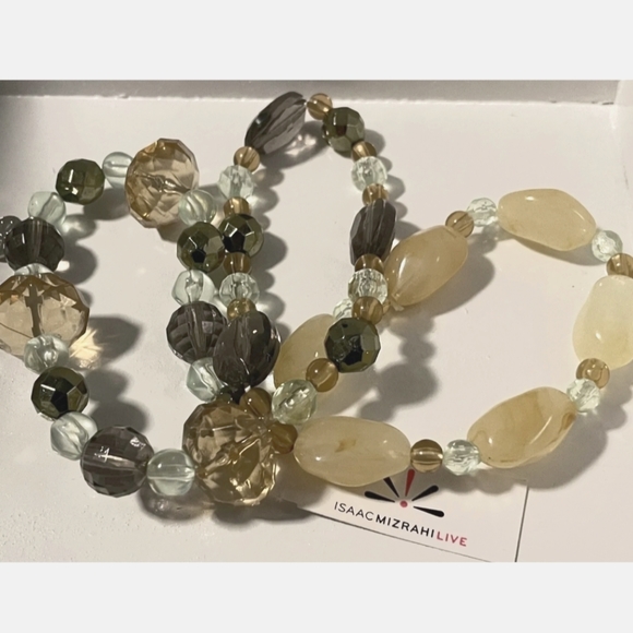New in box Isaac Mizrahi Live! Faceted Set of 3 Beaded Bracelets! (10a) - Picture 2 of 7